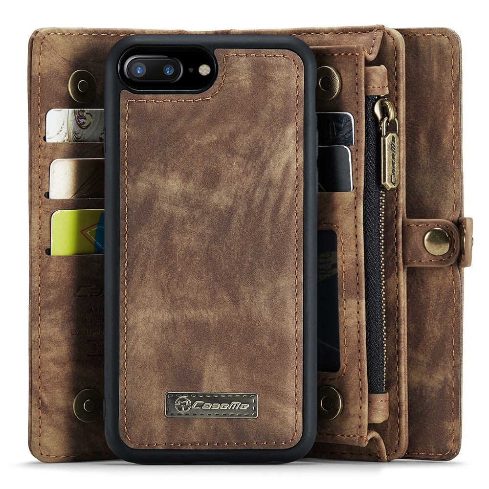 Multi-slot Suojakotelo iPhone 7 Plus/iPhone 8 Plus Ruskea