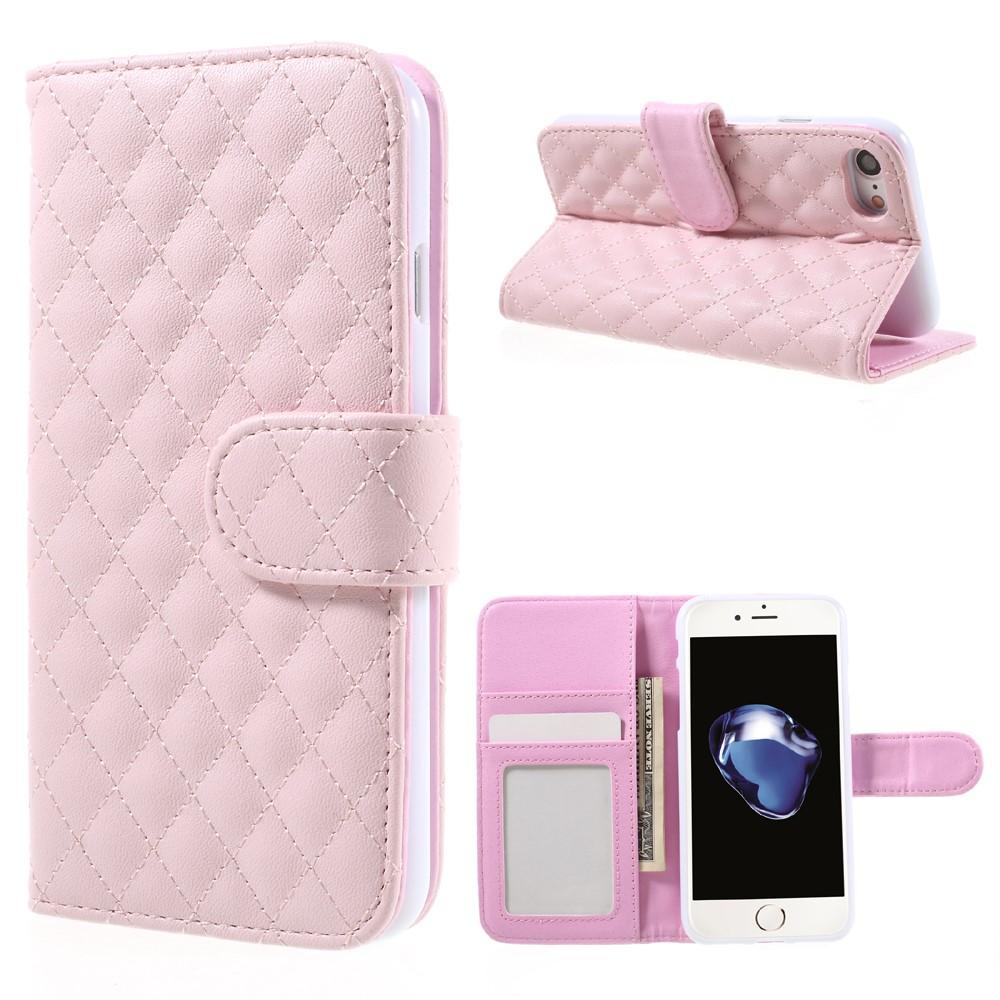 Lompakkokotelot iPhone 7 Quilted Vaaleanpunainen