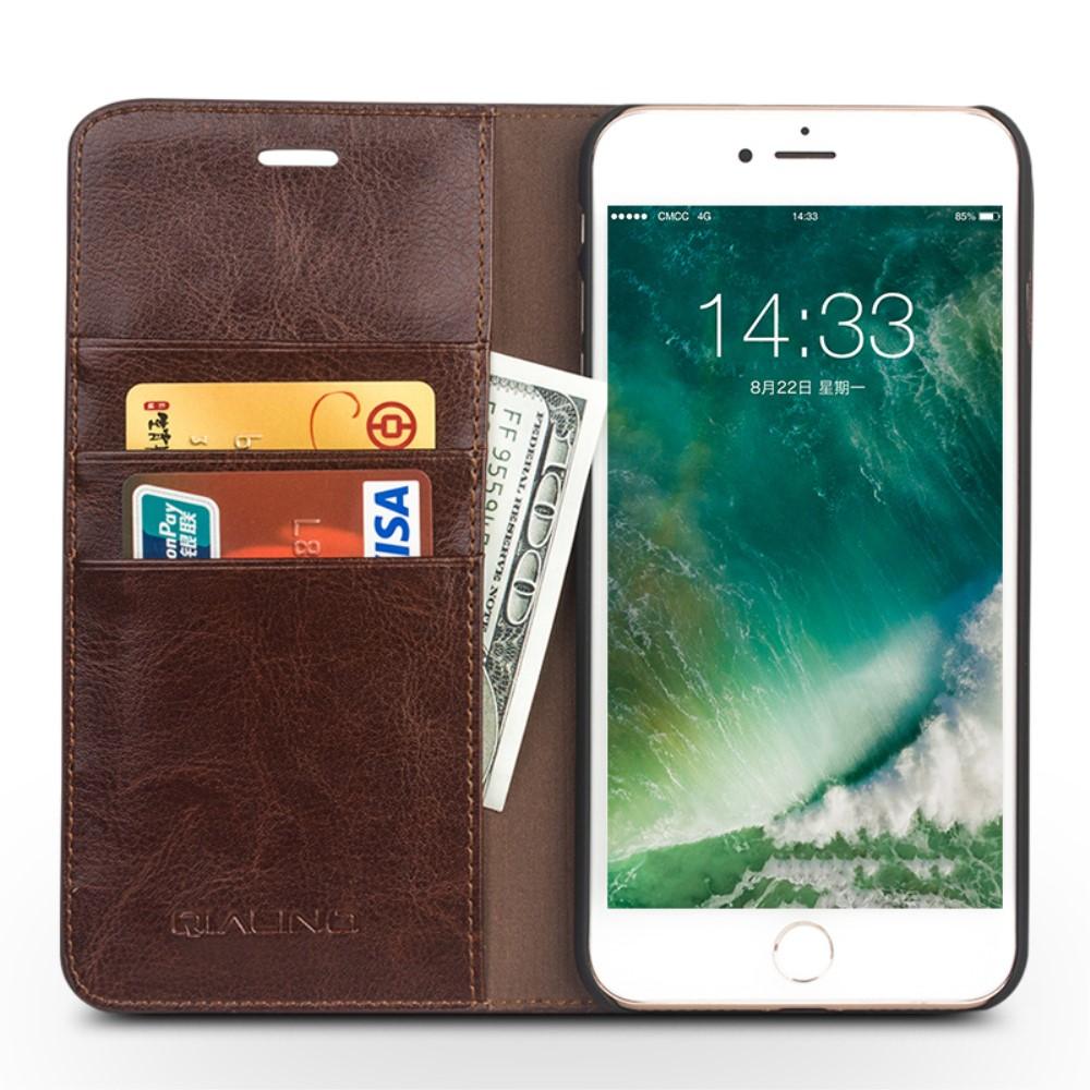 Leather Wallet Case iPhone 8 Brown