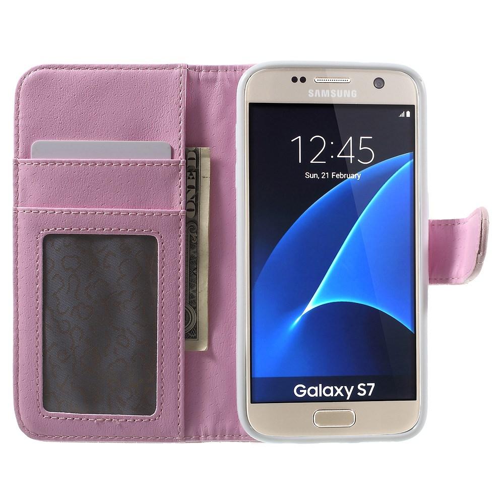 Lompakkokotelot Samsung Galaxy S7 Quilted Vaaleanpunainen