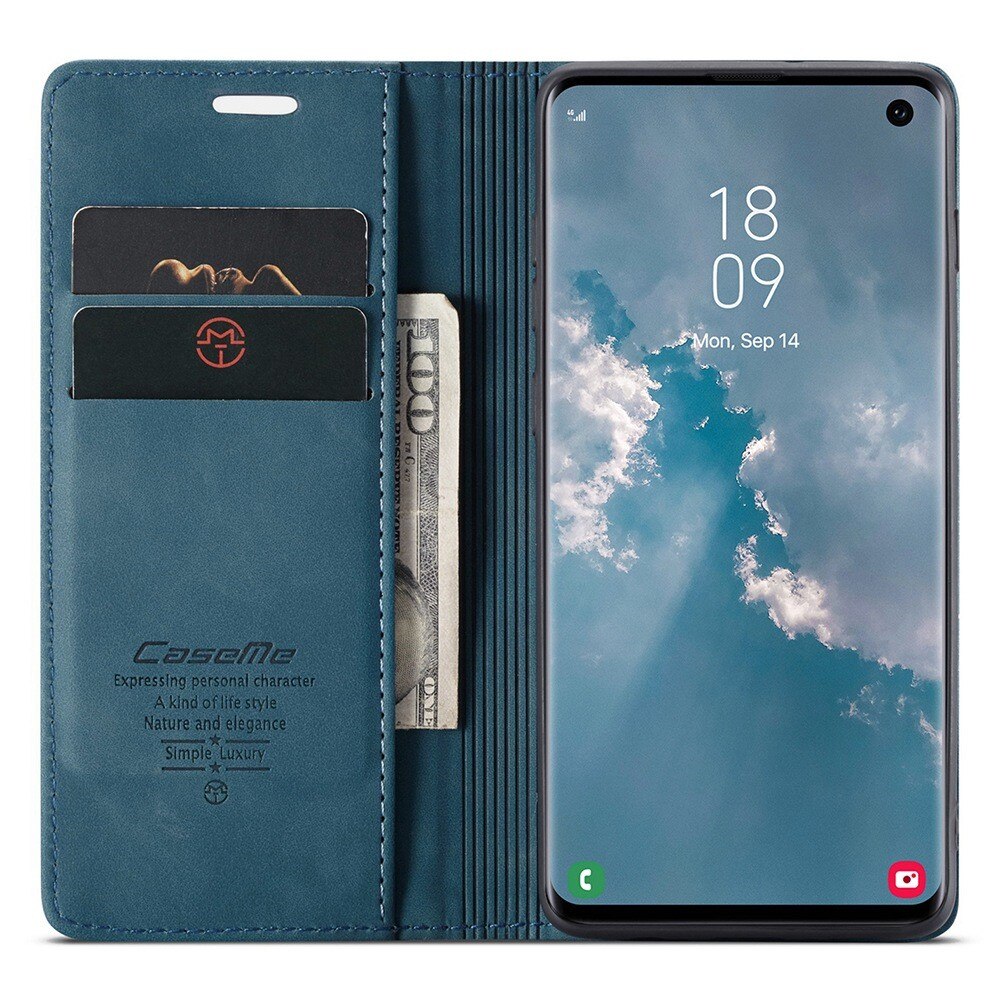 Slim Lompakkokotelo Samsung Galaxy S10 Sininen