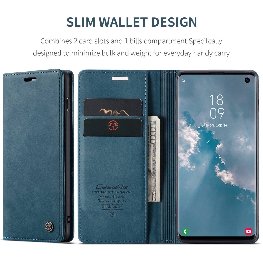Slim Lompakkokotelo Samsung Galaxy S10 sininen