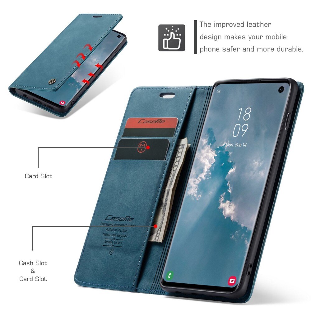Slim Lompakkokotelo Samsung Galaxy S10 Sininen