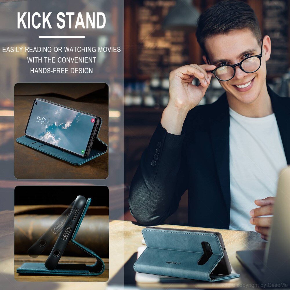 Slim Lompakkokotelo Samsung Galaxy S10 Sininen