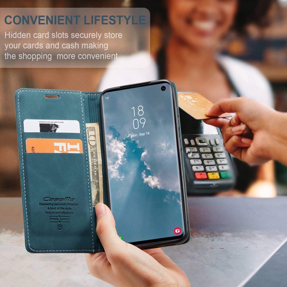 Slim Lompakkokotelo Samsung Galaxy S10 Sininen