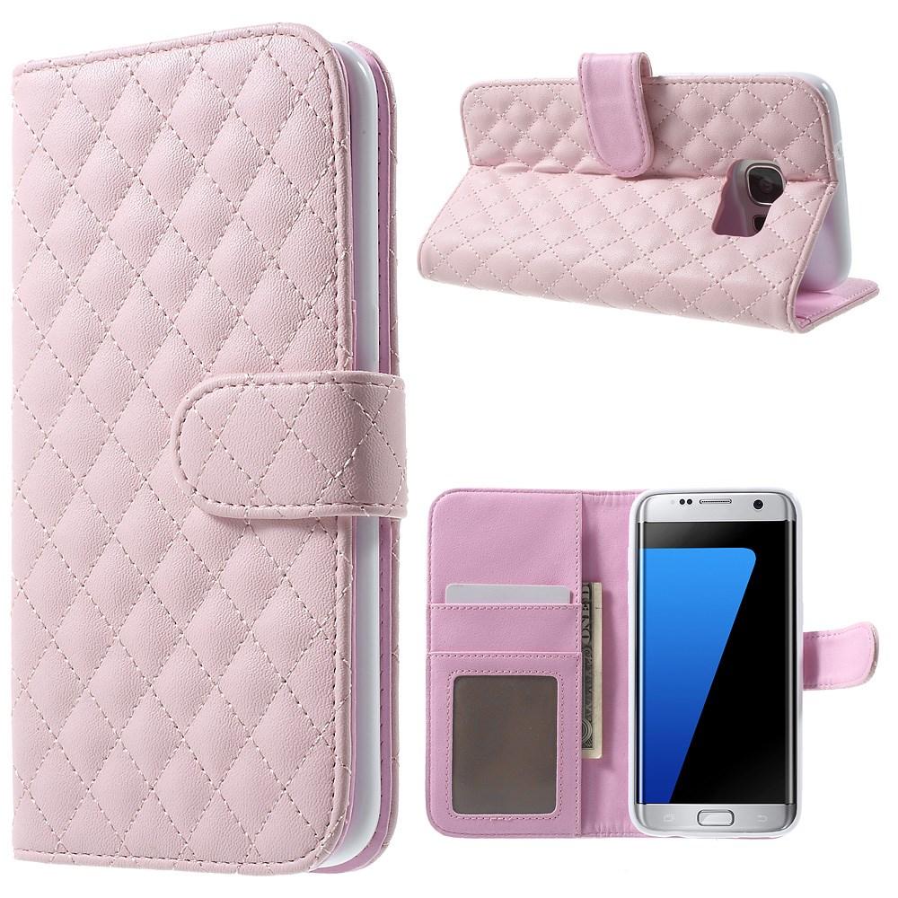 LompakkokotelotSamsung Galaxy S7 Edge Quilted Vaaleanpunainen