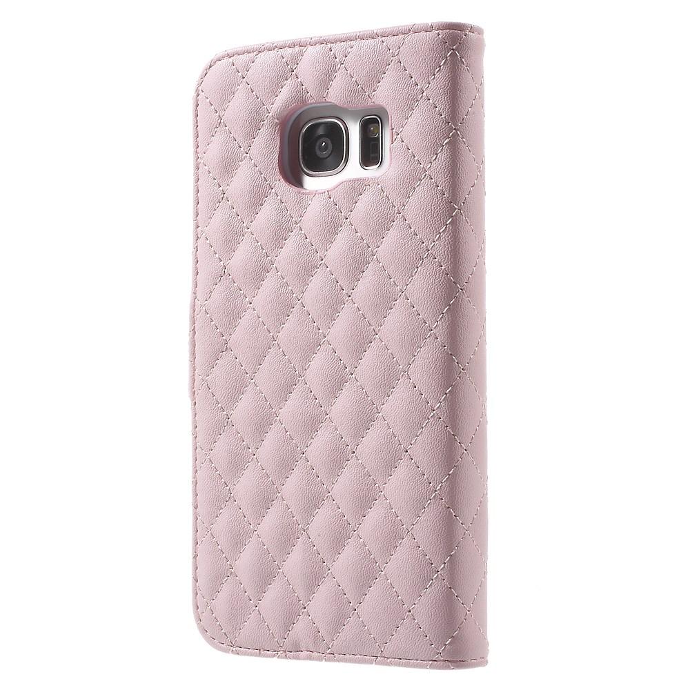 LompakkokotelotSamsung Galaxy S7 Edge Quilted Vaaleanpunainen