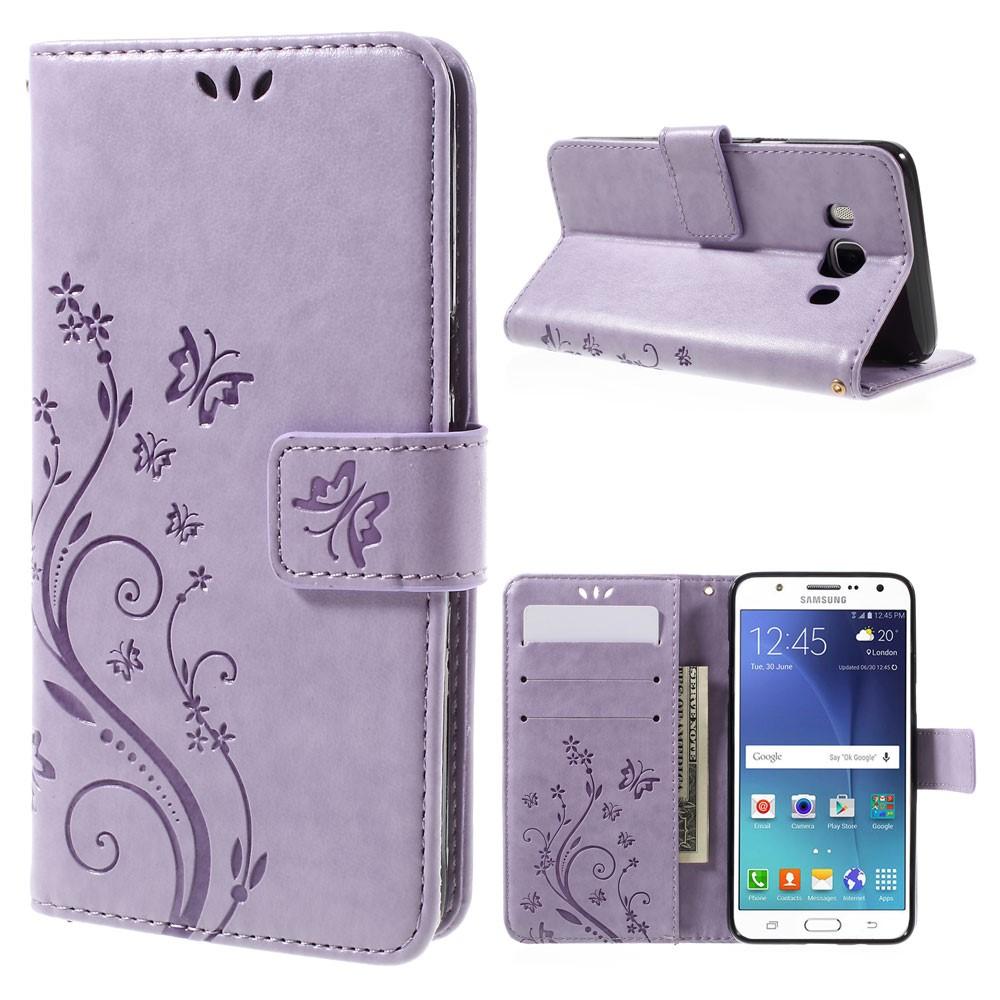 Nahkakotelo Perhonen Samsung Galaxy J5 2016 Liila