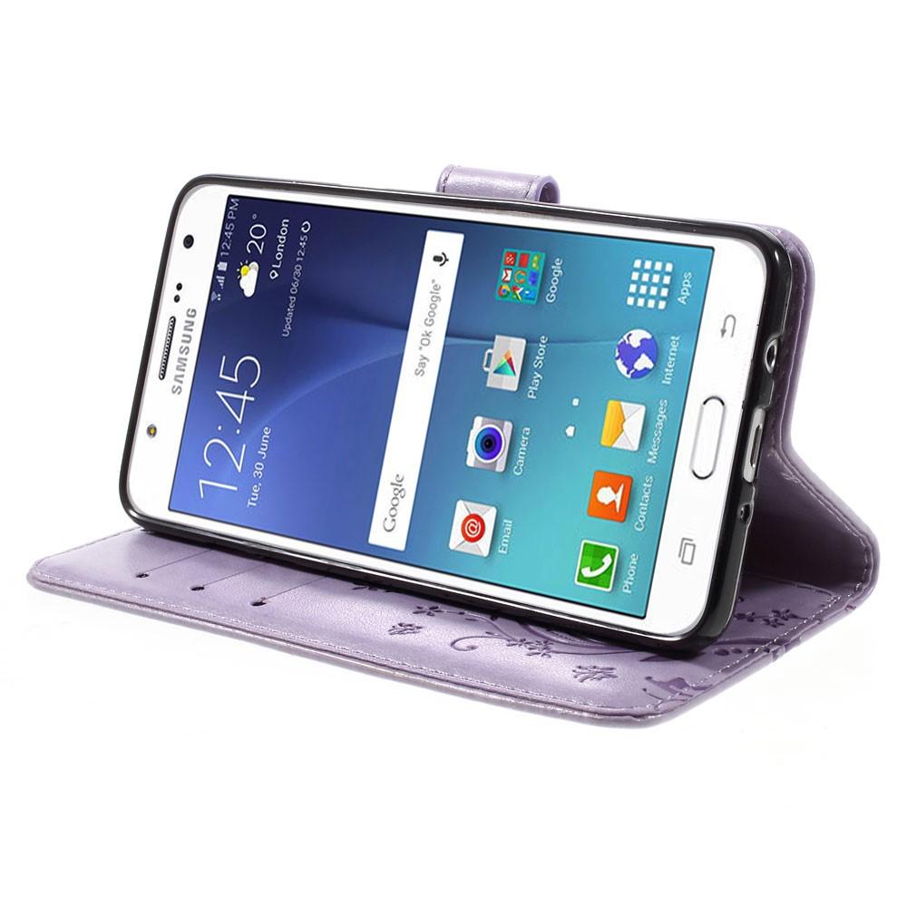 Nahkakotelo Perhonen Samsung Galaxy J5 2016 Liila