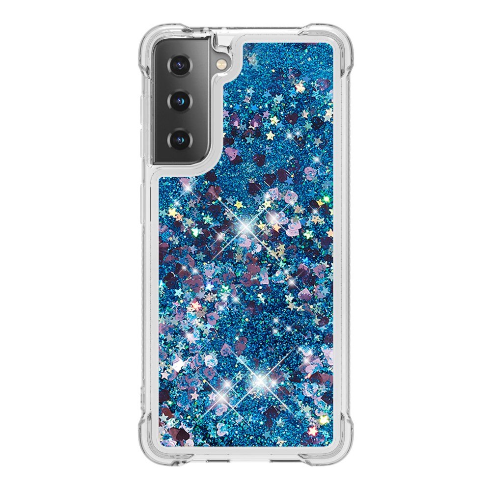 Samsung Galaxy S21 Glitter Powder TPU Case Sininen