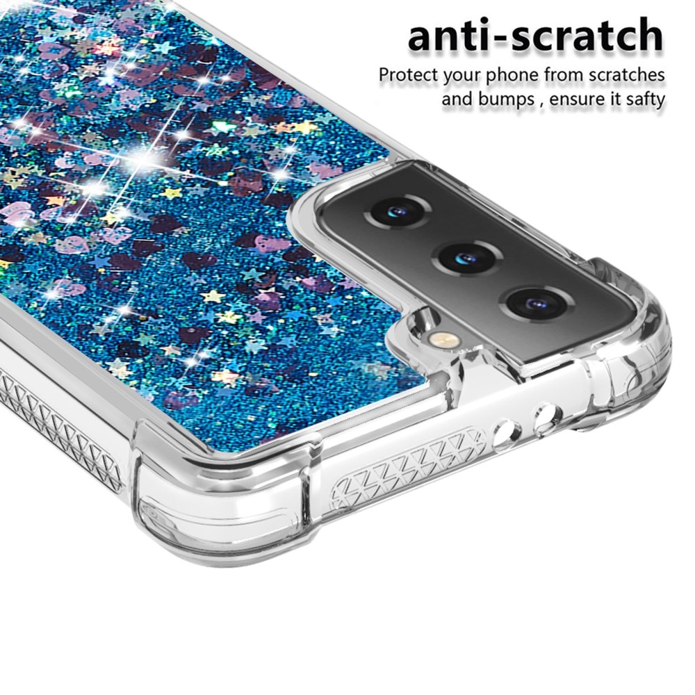 Samsung Galaxy S21 Glitter Powder TPU Case Sininen