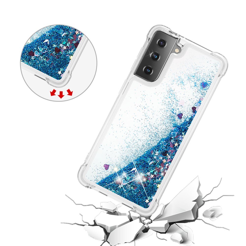 Samsung Galaxy S21 Glitter Powder TPU Case Sininen