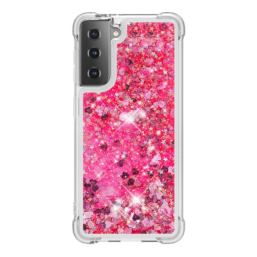 Samsung Galaxy S21 Glitter Powder TPU Case Vaaleanpunainen