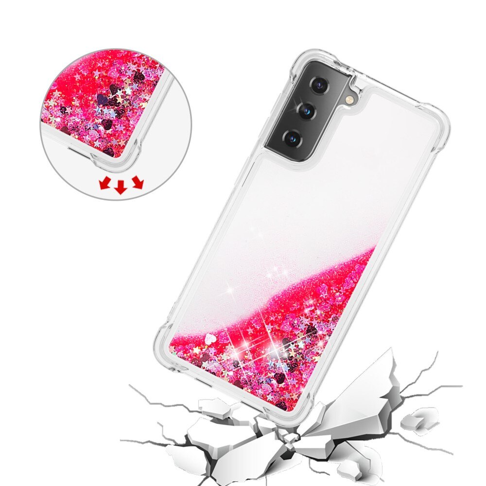 Samsung Galaxy S21 Glitter Powder TPU Case Vaaleanpunainen