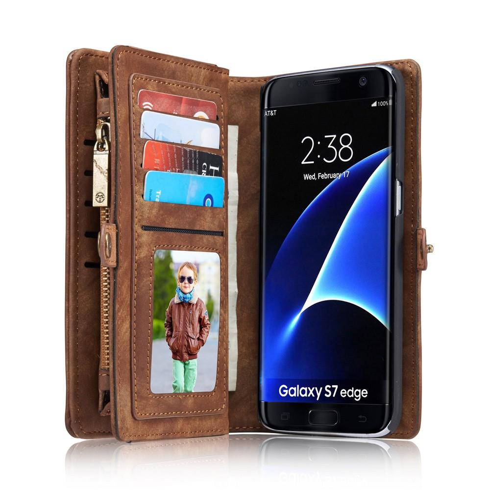 Multi-slot Suojakotelo Galaxy S7 Edge ruskea