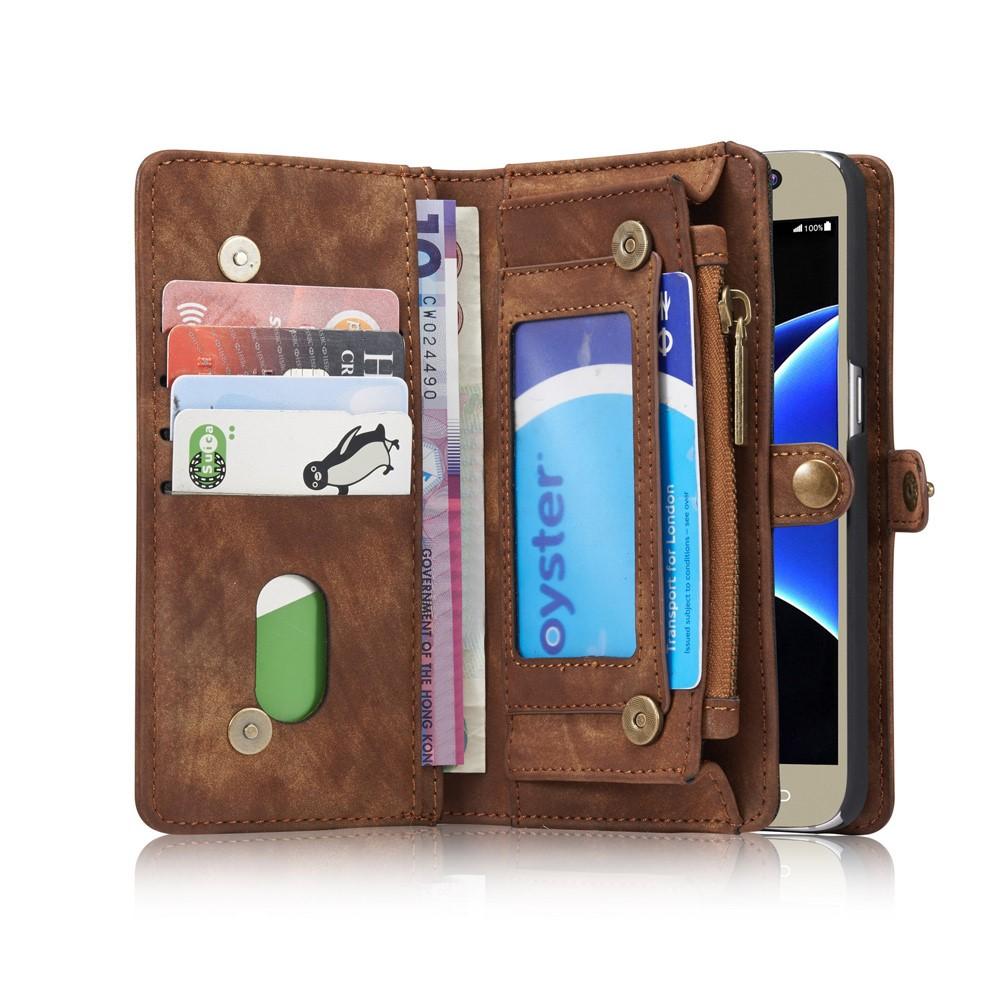 Multi-slot Suojakotelo Samsung Galaxy S7 Ruskea