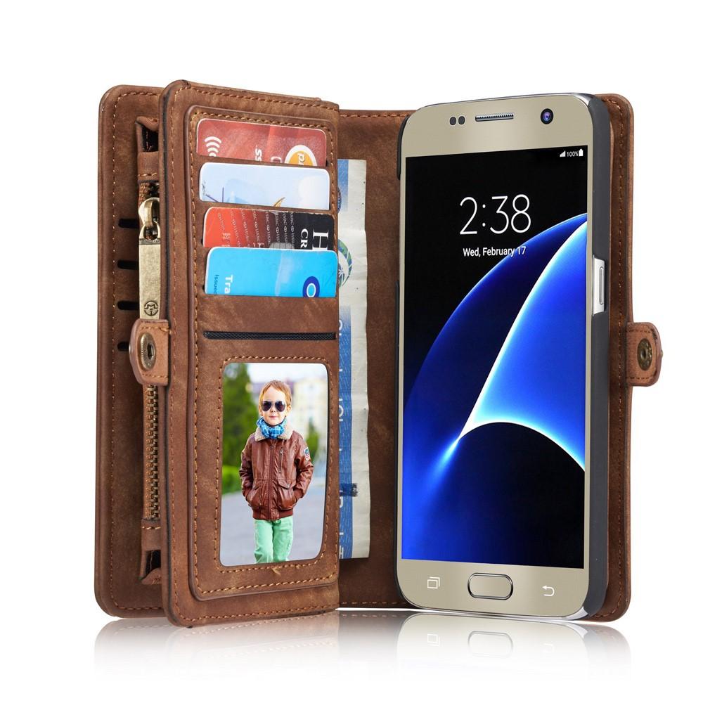 Multi-slot Suojakotelo Samsung Galaxy S7 Ruskea