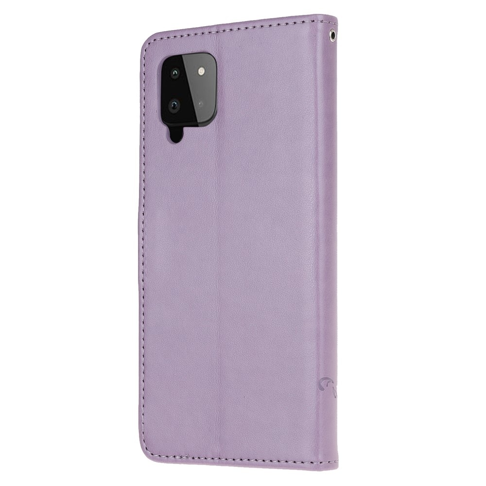 Nahkakotelo Perhonen Samsung Galaxy A22 4G Liila
