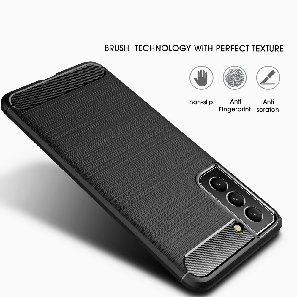 Samsung Galaxy S21 FE Kuori TPU Brushed Musta