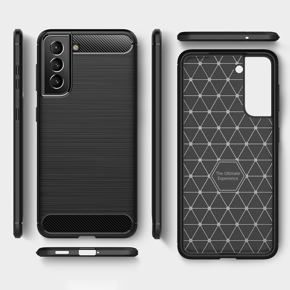 Samsung Galaxy S21 FE Kuori TPU Brushed Musta