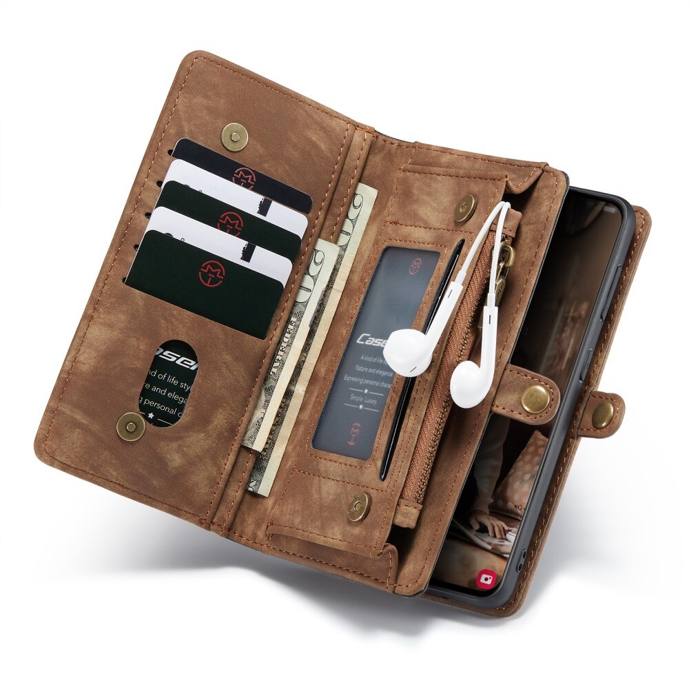 Multi-slot Suojakotelo Samsung Galaxy S21 FE Ruskea