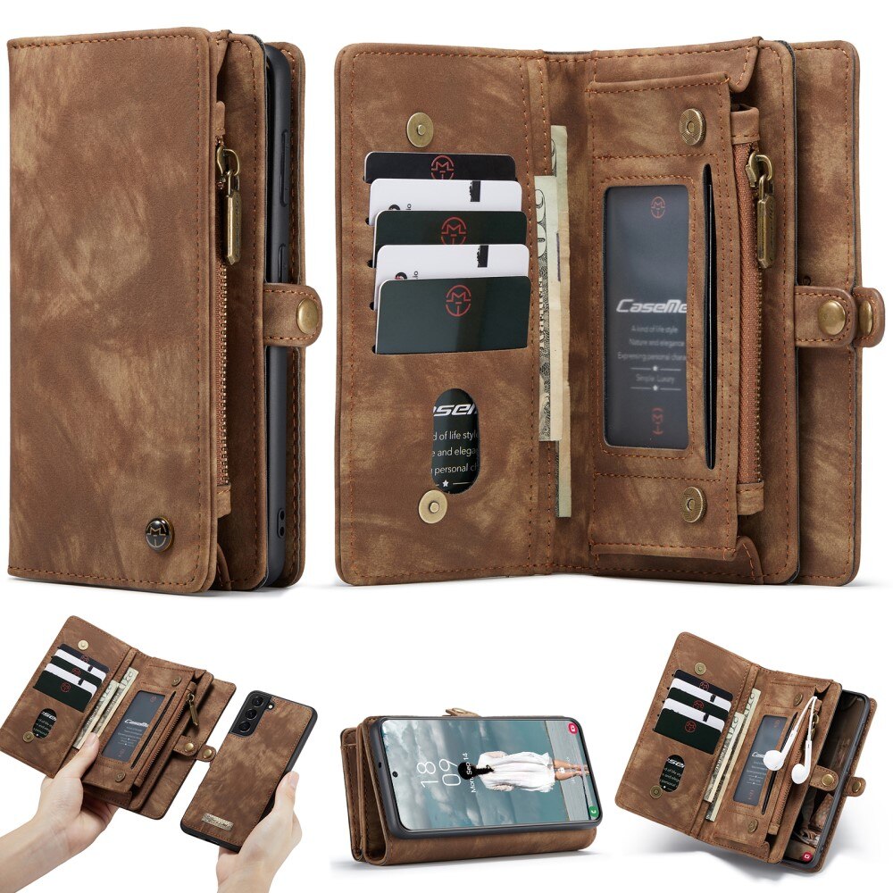 Multi-slot Suojakotelo Samsung Galaxy S21 FE Ruskea