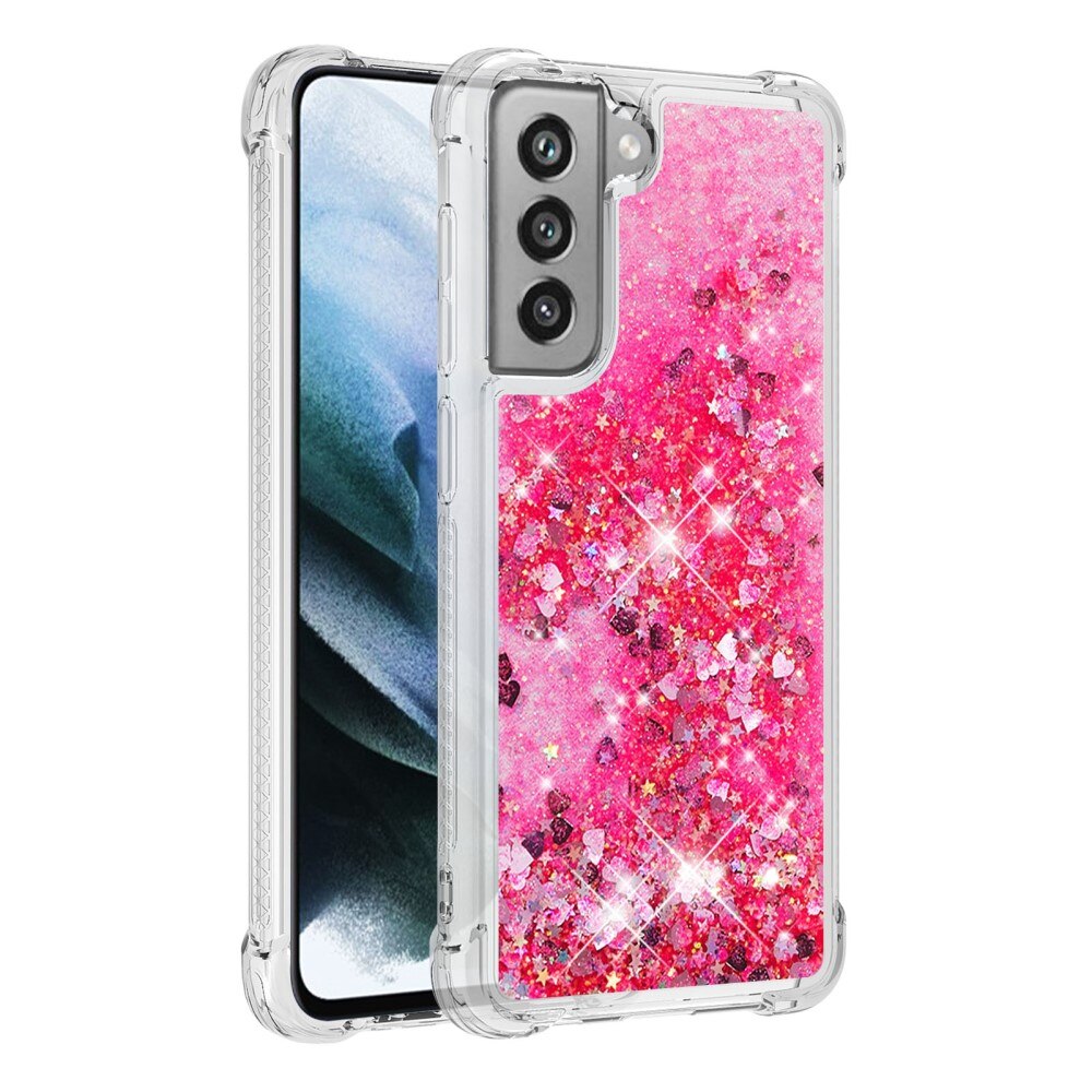 Samsung Galaxy S21 FE Glitter Powder TPU Case Vaaleanpunainen
