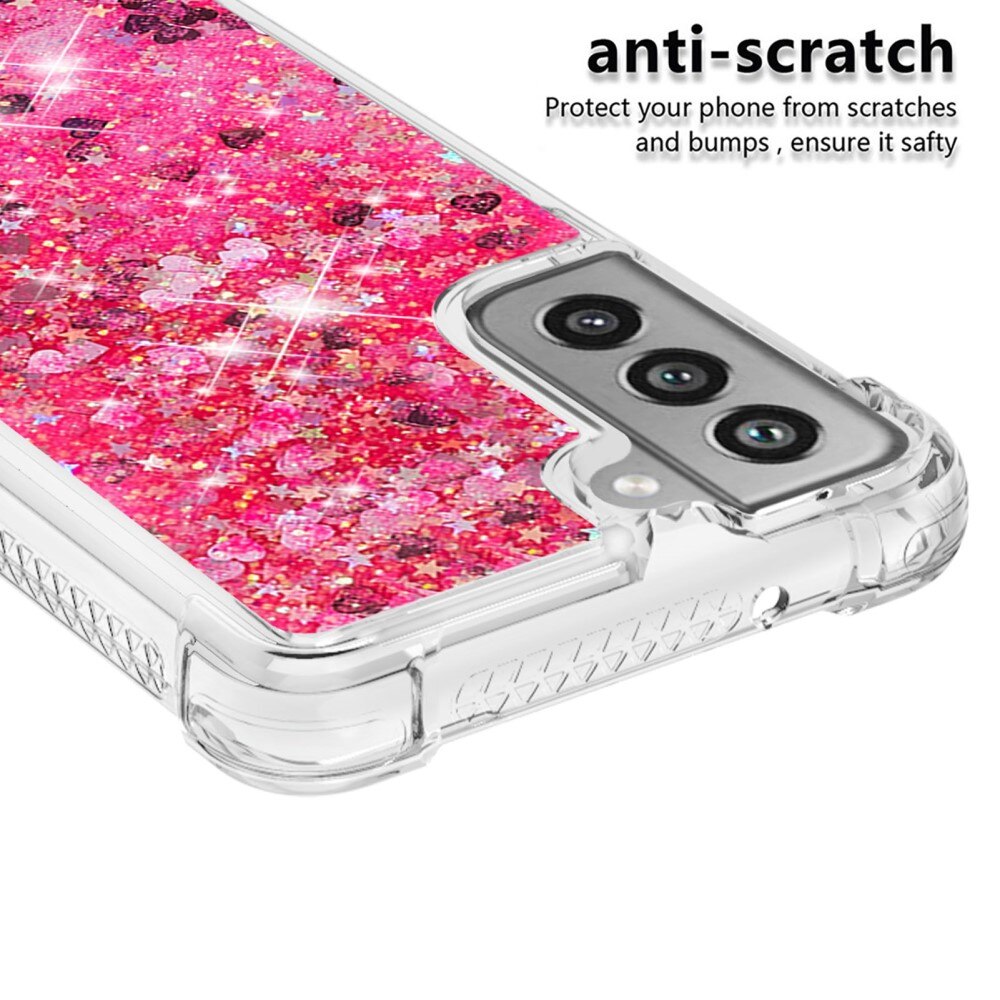 Samsung Galaxy S21 FE Glitter Powder TPU Case Vaaleanpunainen