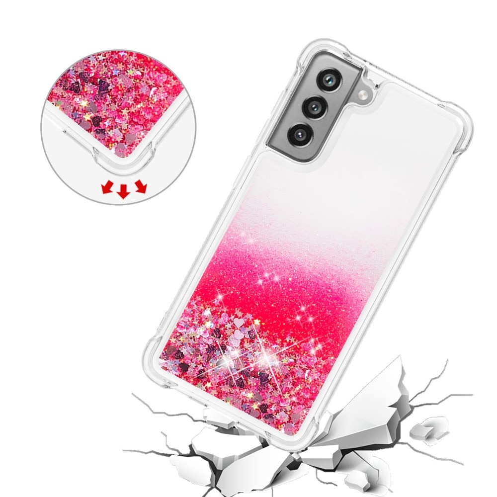 Samsung Galaxy S21 FE Glitter Powder TPU Case Vaaleanpunainen
