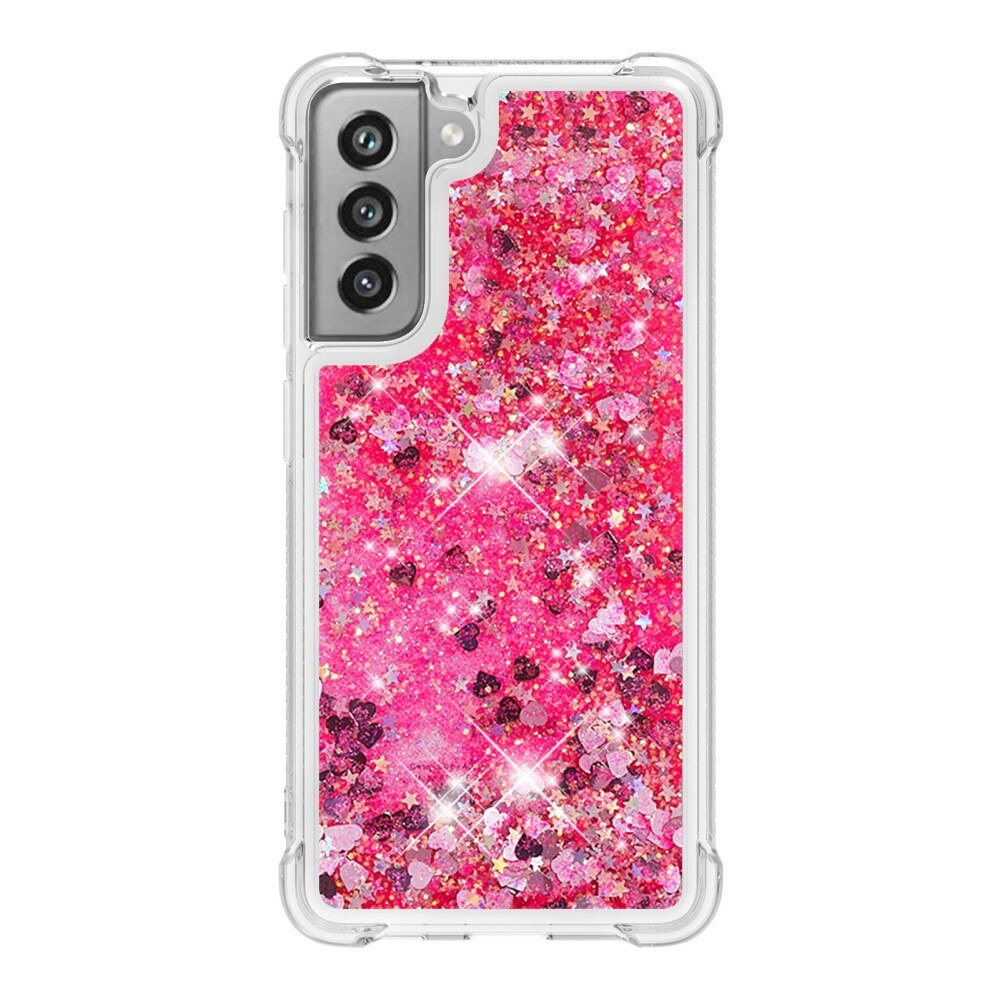 Samsung Galaxy S21 FE Glitter Powder TPU Case Vaaleanpunainen
