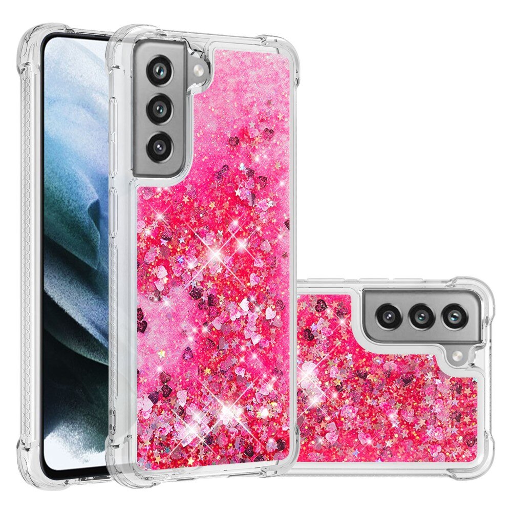 Samsung Galaxy S21 FE Glitter Powder TPU Case Vaaleanpunainen