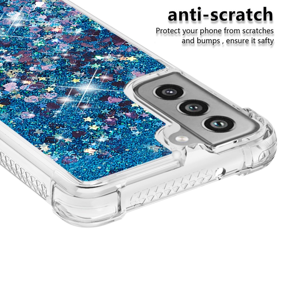 Samsung Galaxy S21 FE Glitter Powder TPU Case Sininen