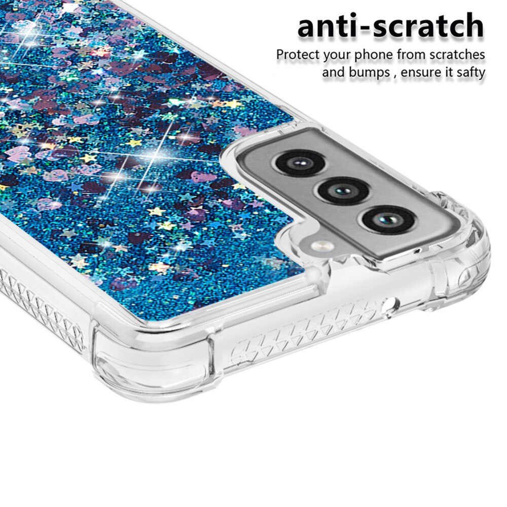 Samsung Galaxy S21 FE Glitter Powder TPU Case Sininen