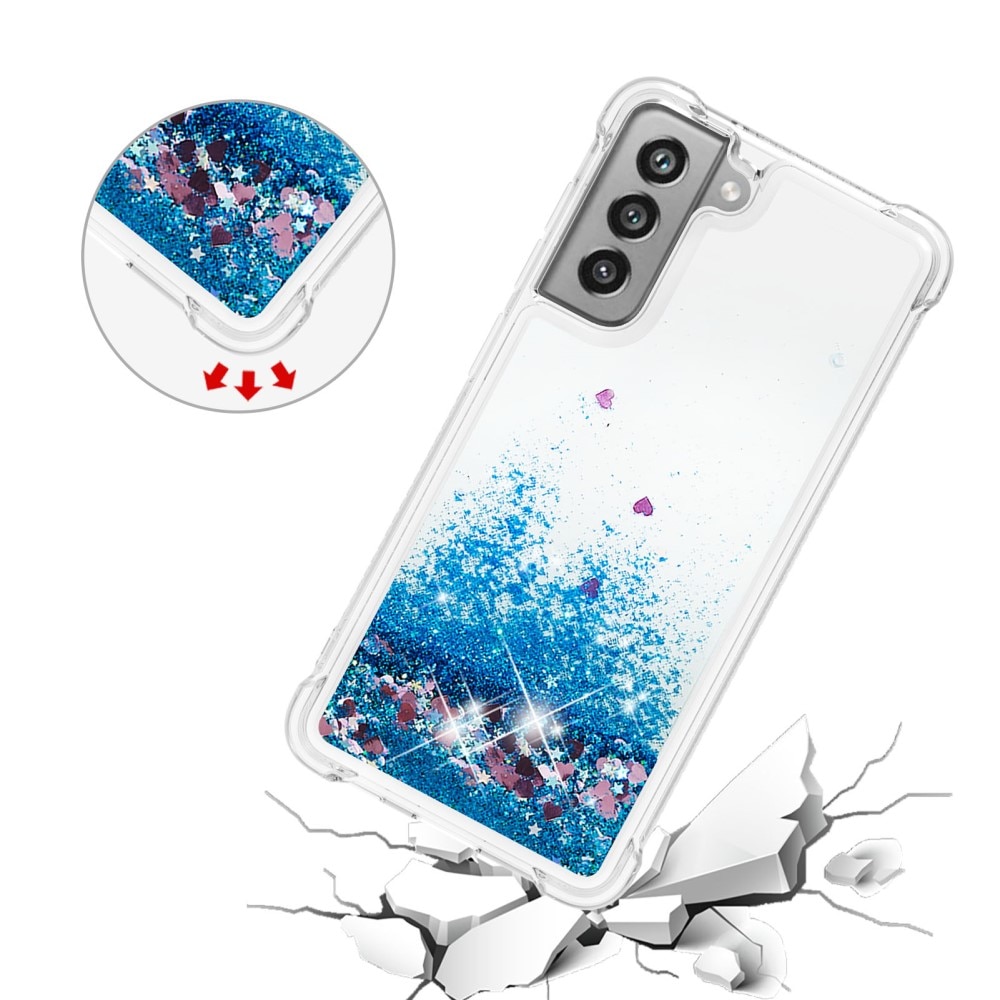Samsung Galaxy S21 FE Glitter Powder TPU Case Sininen