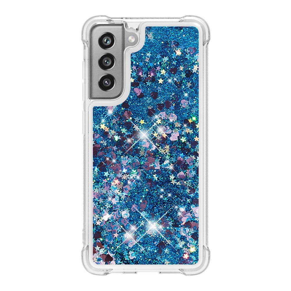 Samsung Galaxy S21 FE Glitter Powder TPU Case Sininen