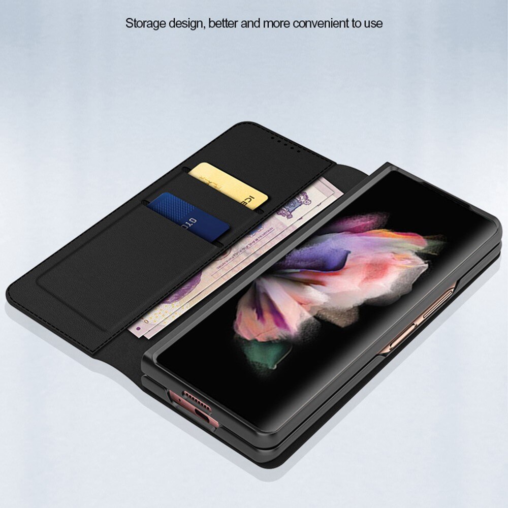 Aito Nahkakotelo Samsung Galaxy Z Fold 3 Musta