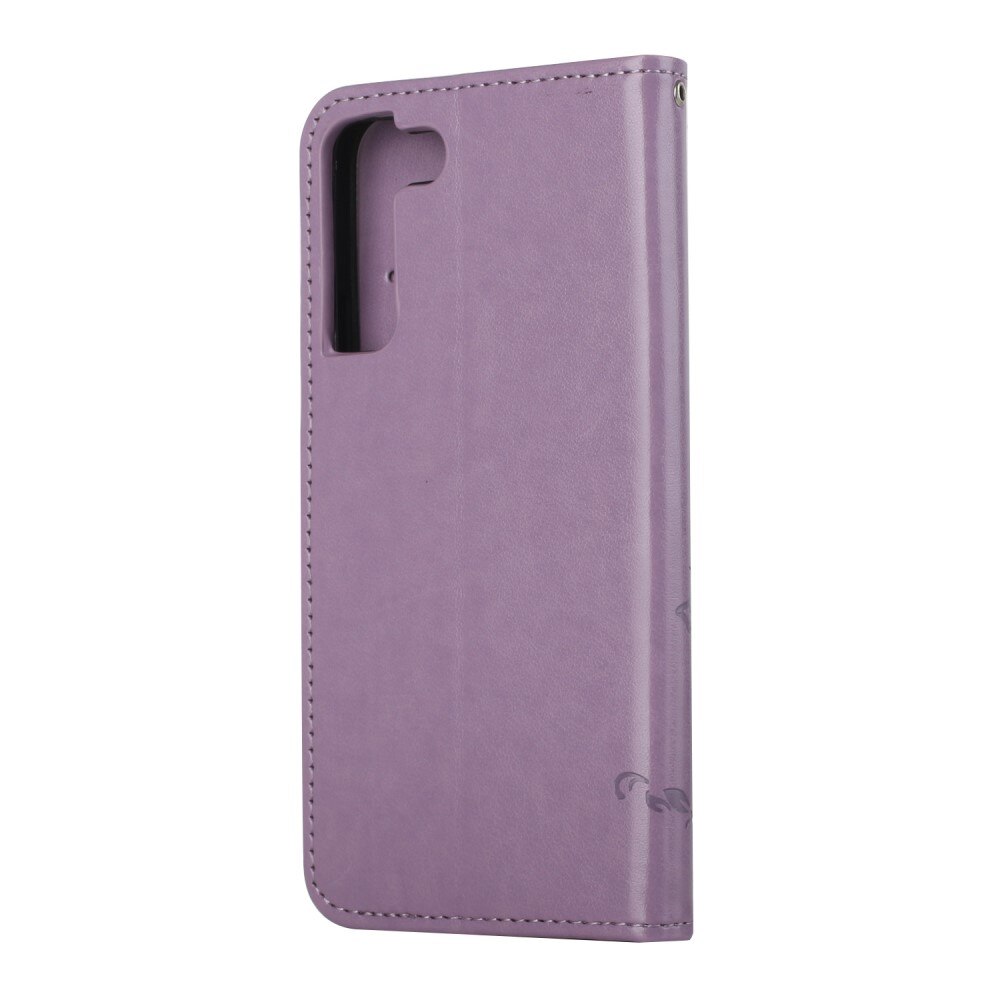 Nahkakotelo Perhonen Samsung Galaxy S22 Plus Liila
