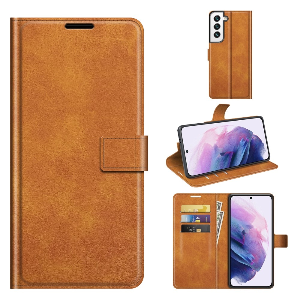 Leather Wallet Samsung Galaxy S22 Plus Cognac