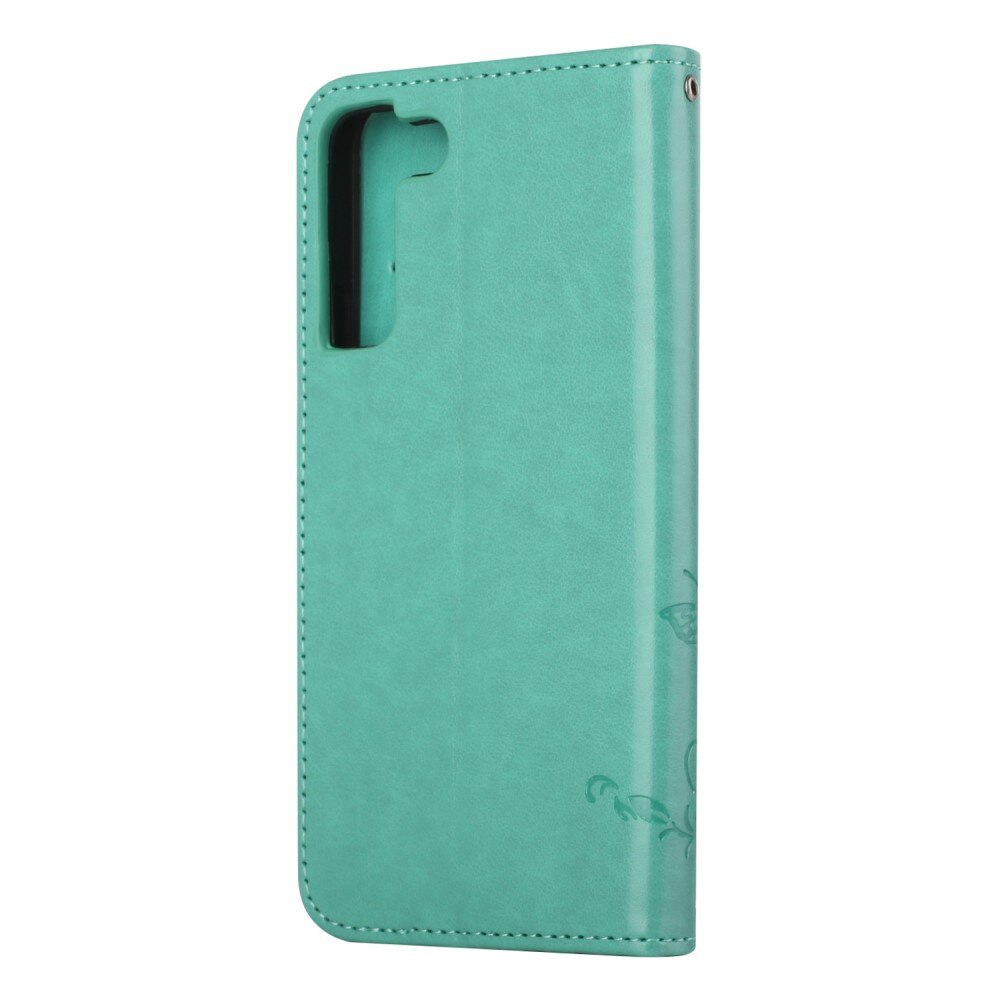 Nahkakotelo Perhonen Samsung Galaxy S22 Vihreä