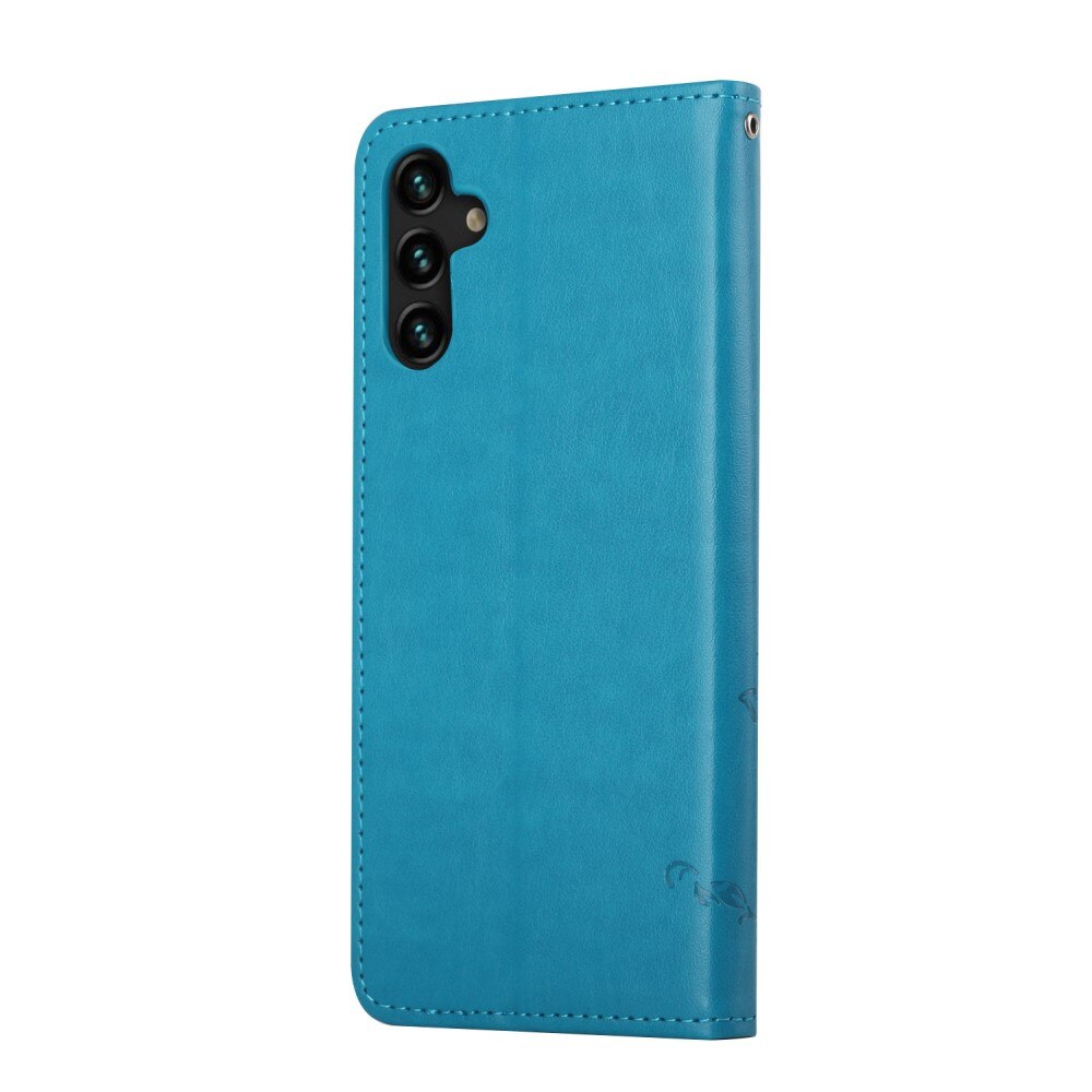 Nahkakotelo Perhonen Samsung Galaxy A04s Sininen