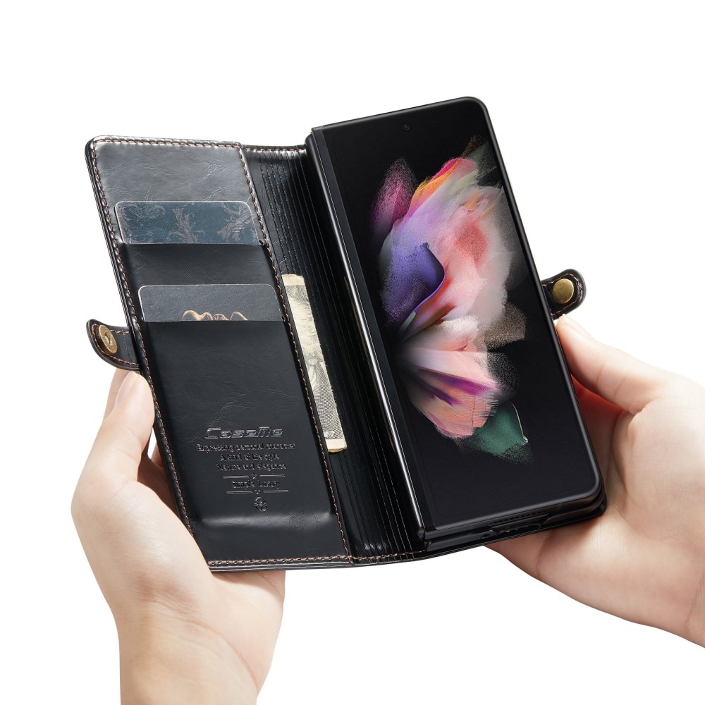 Leather Wallet Samsung Galaxy Z Fold 3 musta