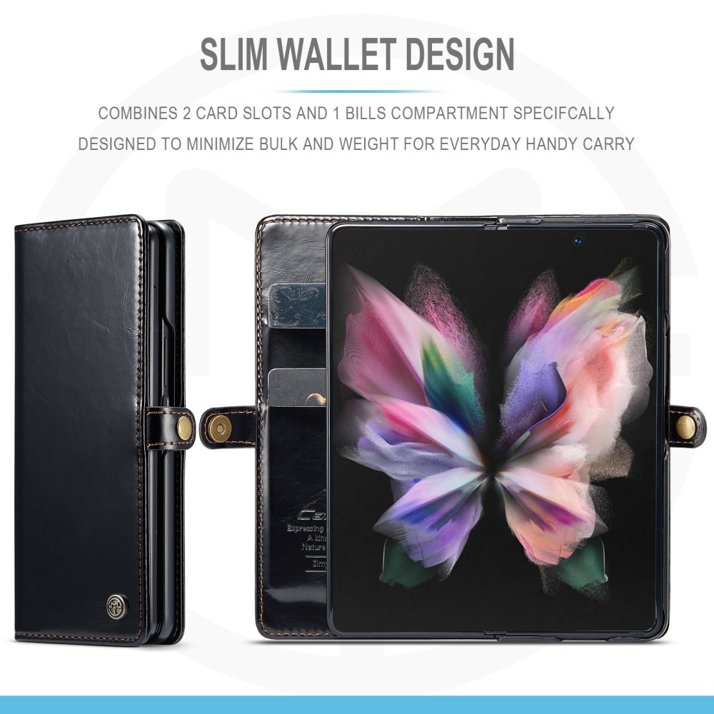 Leather Wallet Samsung Galaxy Z Fold 3 musta