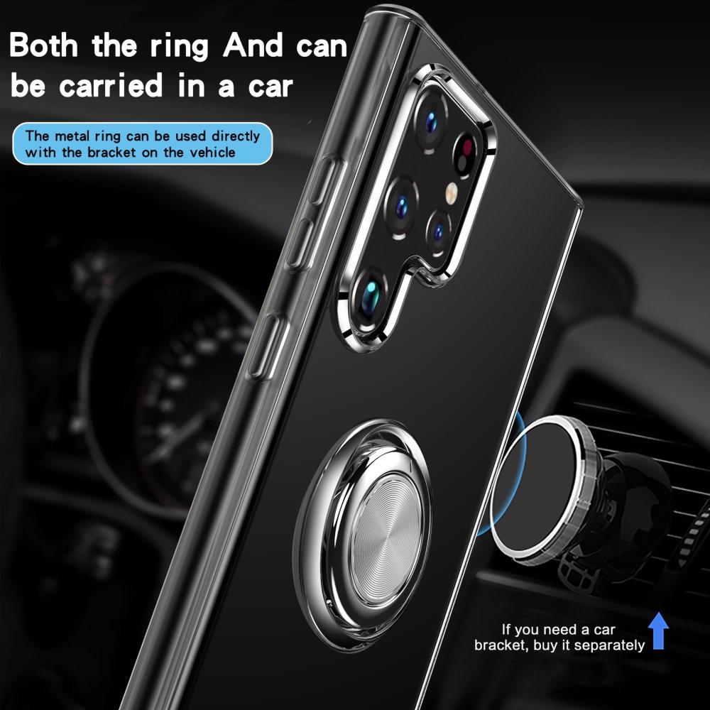 TPU Case Finger Ring Kickstand Samsung Galaxy S22 Ultra Transparent