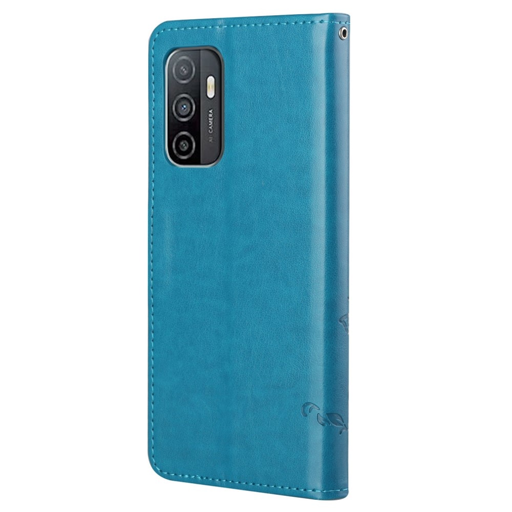 Nahkakotelo Perhonen Samsung Galaxy A53 sininen