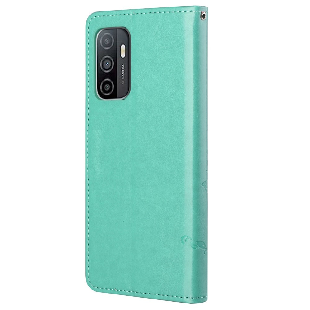 Nahkakotelo Perhonen Samsung Galaxy A53 vihreä