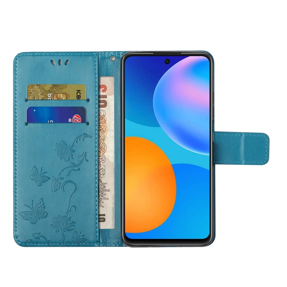 Nahkakotelo Perhonen Samsung Galaxy A33 Sininen