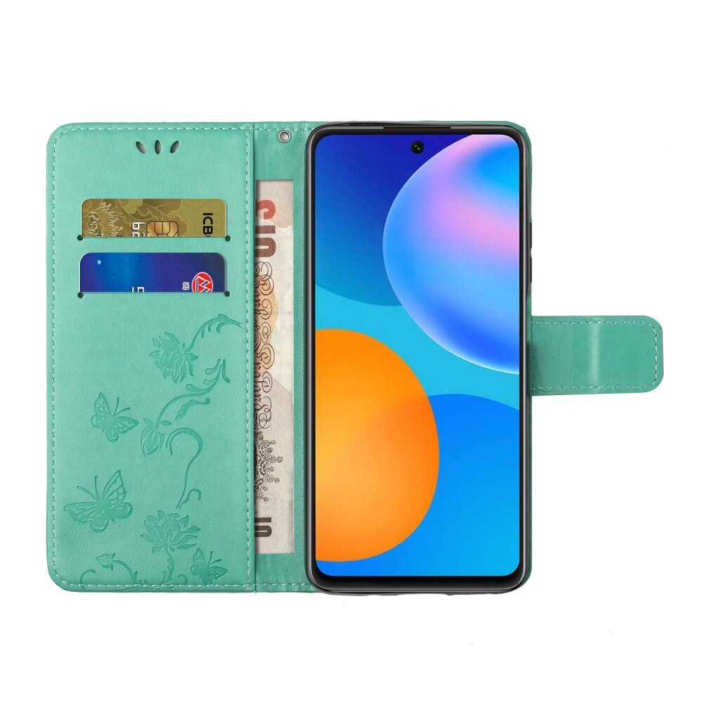 Nahkakotelo Perhonen Samsung Galaxy A13 Vihreä