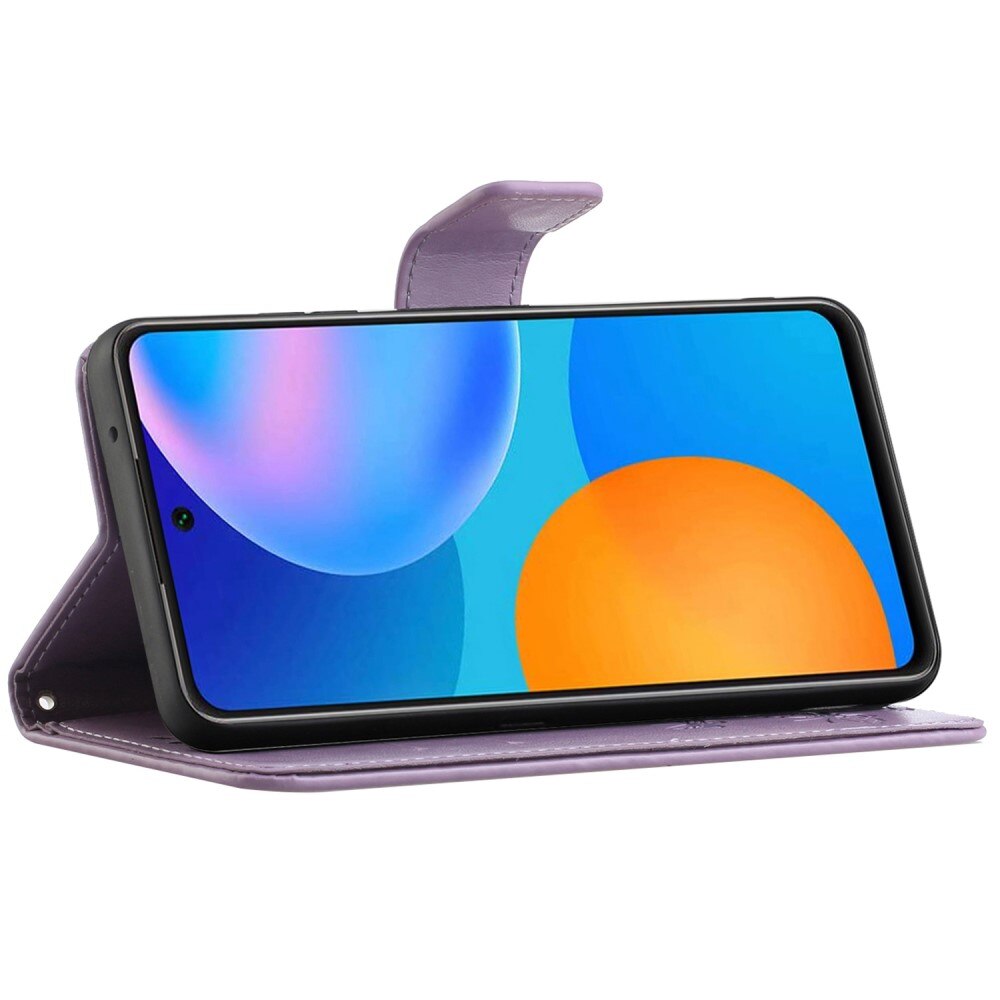 Nahkakotelo Perhonen Samsung Galaxy A73 5G Liila