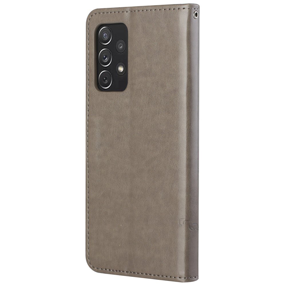 Nahkakotelo Perhonen Samsung Galaxy A73 5G Harmaa