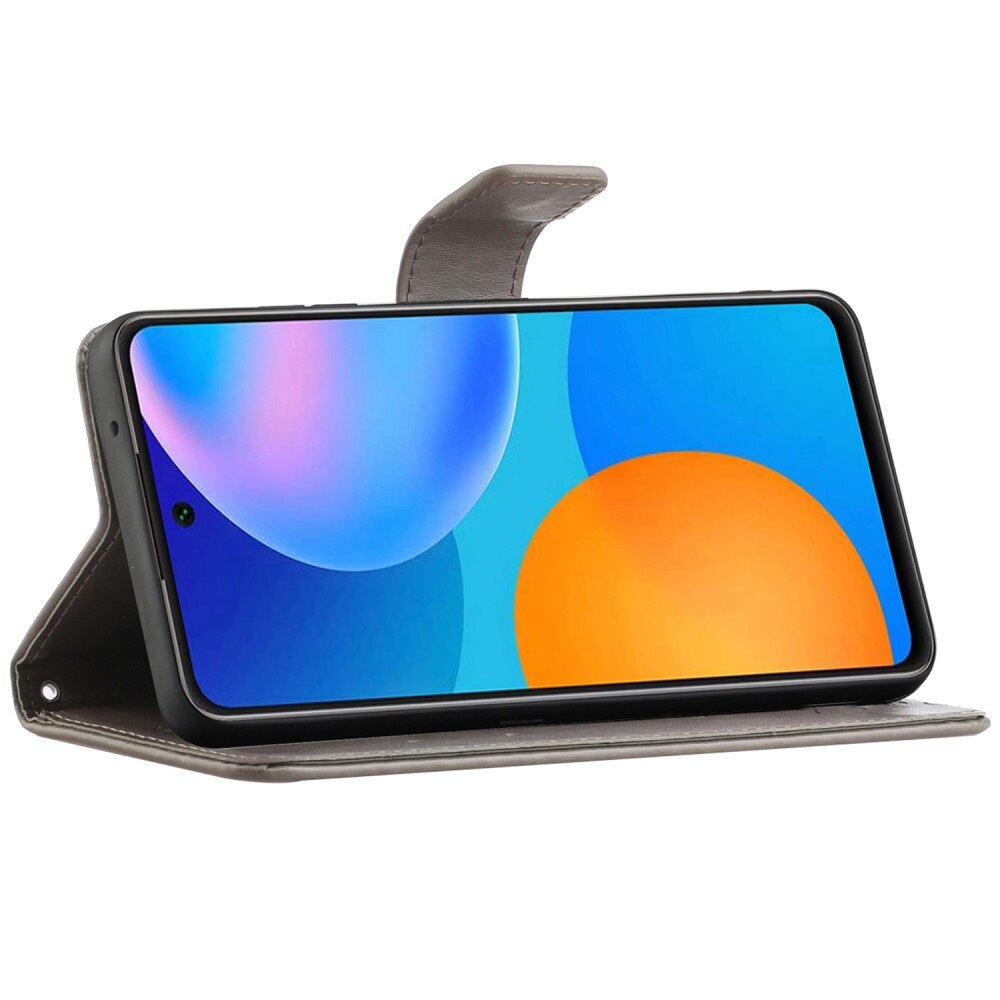 Nahkakotelo Perhonen Samsung Galaxy A73 5G Harmaa